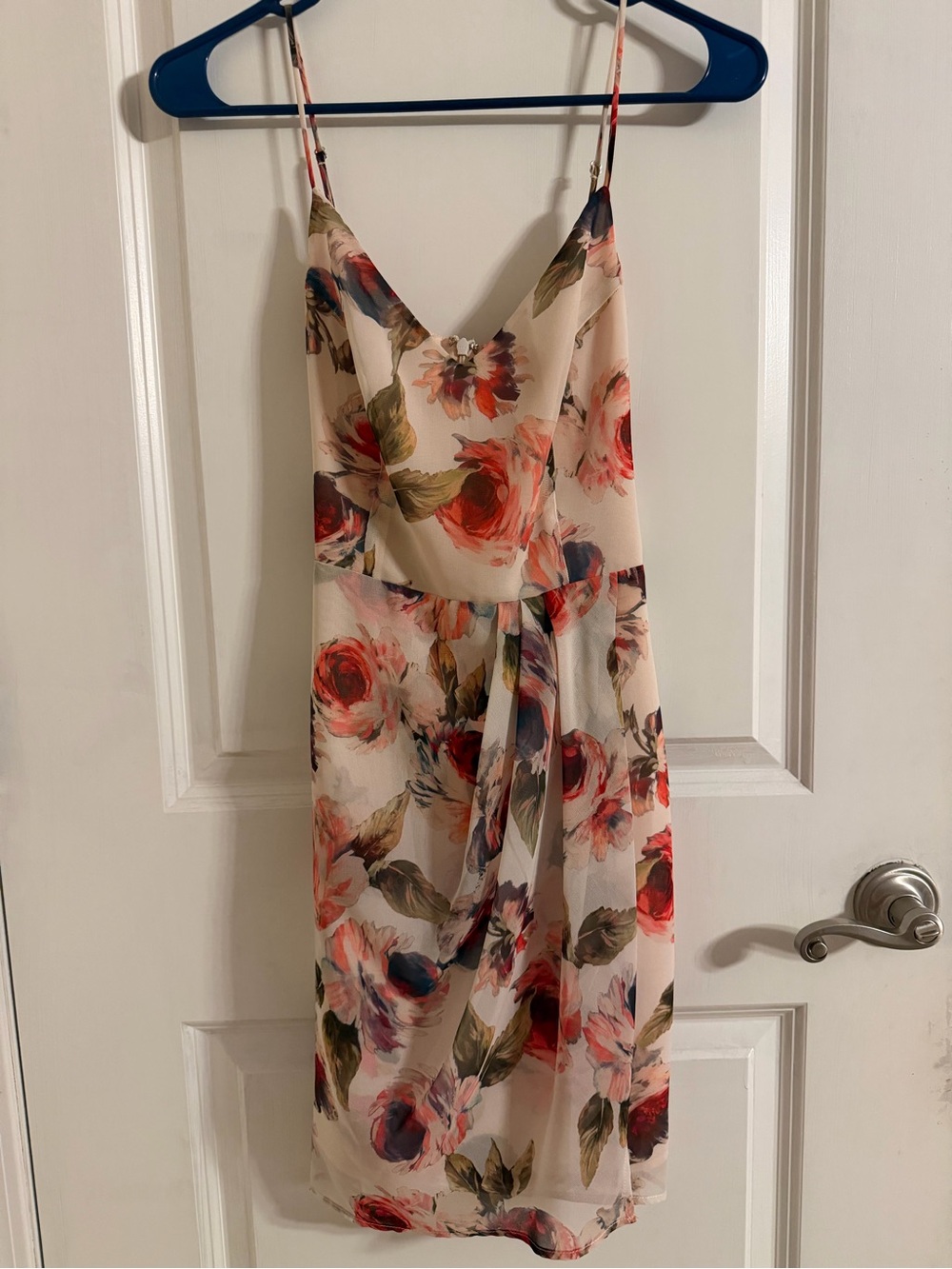 Lavender Brown Blush Floral Midi Dress with Spaghetti Straps